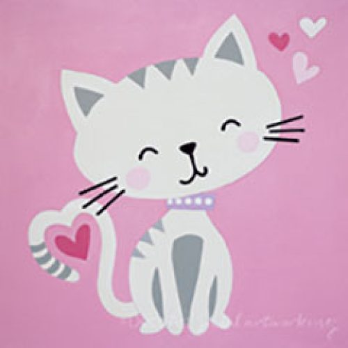 Kitty Love - Kids Canvas Painting