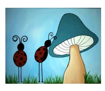 Lady Bug Home Sweet Home - Canvas Painting Project