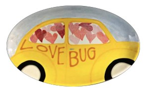 Love Bug Oval Plate - Pottery Painting
