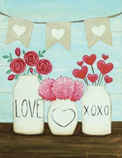 Rustic Valentines - Canvas Painting