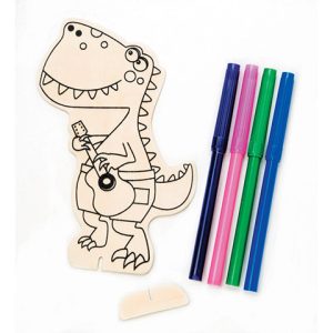 Wood Craft Pack With Markers - Dinosaur - Makes 1