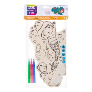 Mermaid Color-In: Wood - 9 Inches