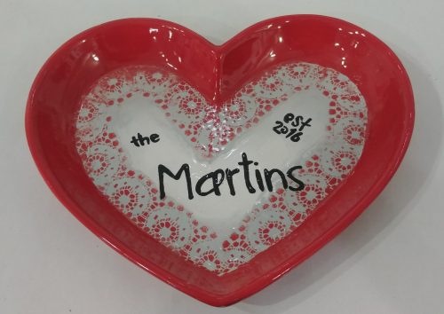 Heart Lace Plate - Pottery Painting Class