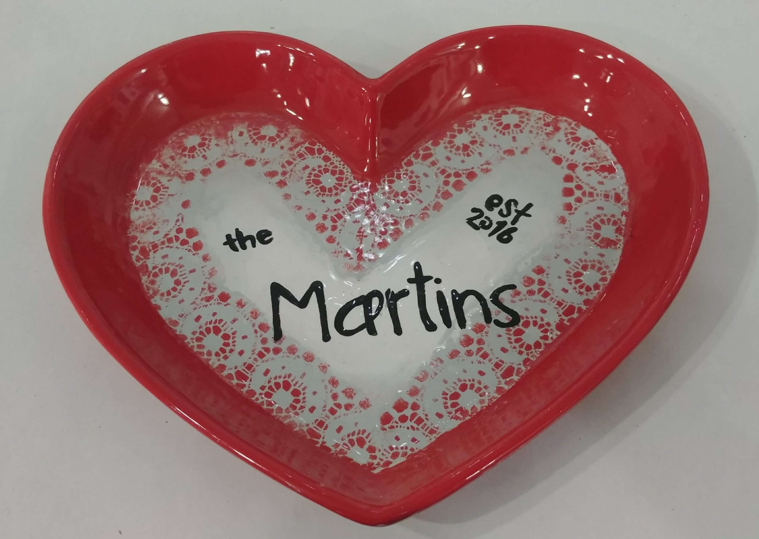 Heart Lace Plate - Pottery Painting Class