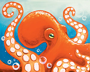 Canvas Class - Orange Octopus