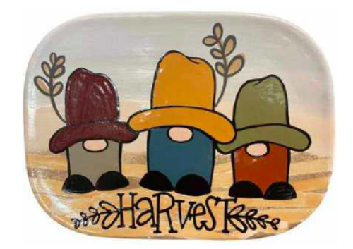 HARVEST HOMIES PLATTER - Pottery Painting