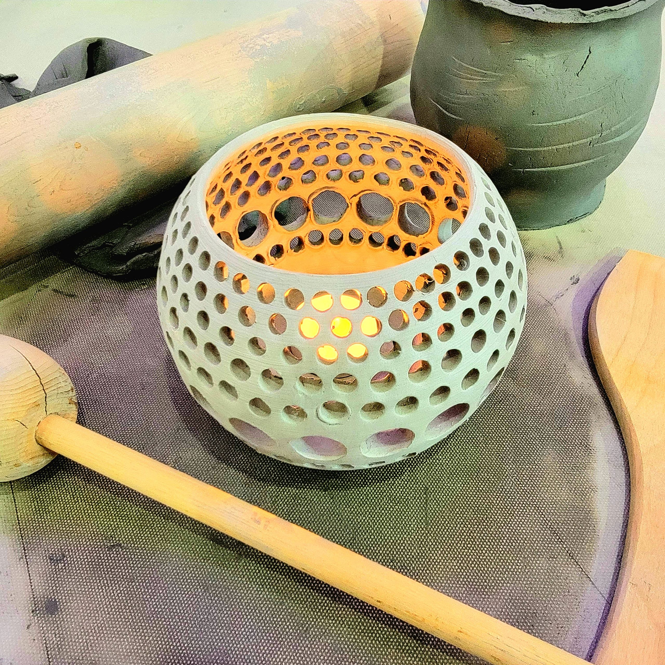 Dotted Candle Votive - Clay Hand-Building Class