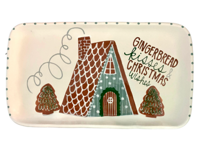 Gingerbread Kisses & Christmas Wishes Platter - Pottery Painting