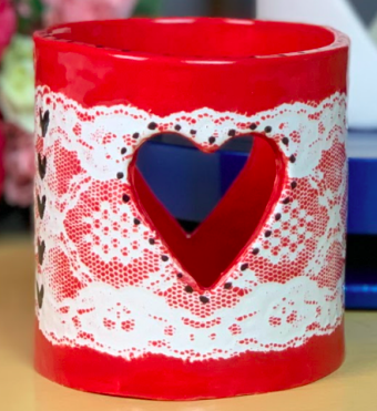 Lacey Love Lantern - Pottery Painting
