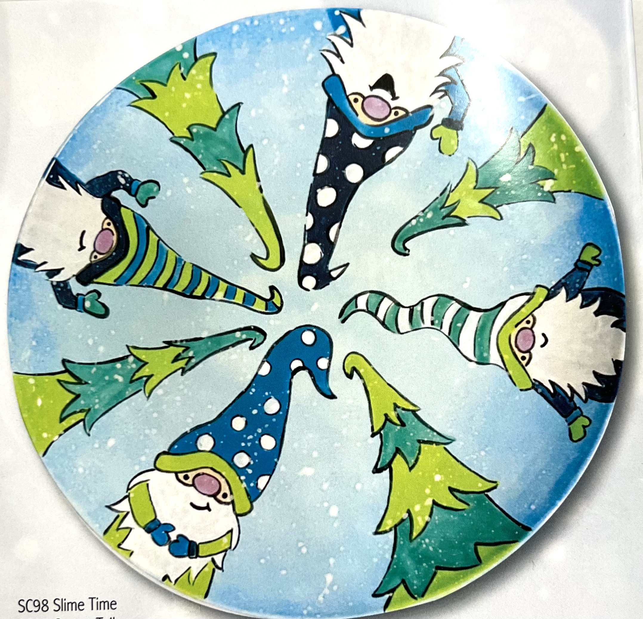 Winter Gnomes Platter - Pottery Painting Class