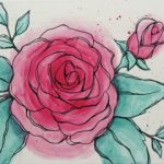 Watercolor Rose - “Galentines” Paint and Sip Canvas Class