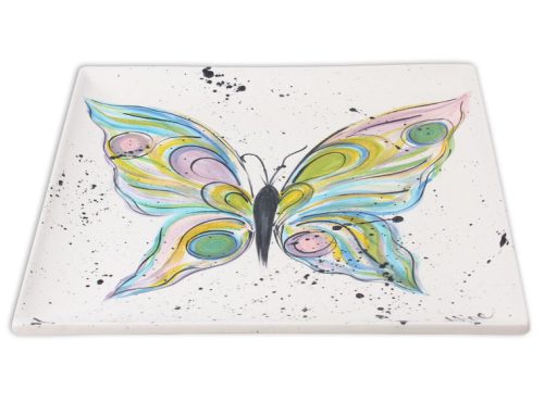 Watercolor Butterfly Plate - Pottery Painting Class