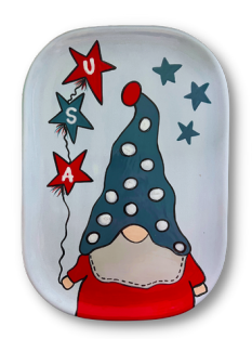 FOURTH OF JULY GNOME PLATE - Pottery Painting Class