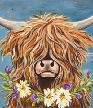 Spring Highland Cow - Canvas Class