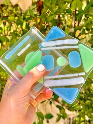 Glass Fusing Class - Abstract Coaster Set of two