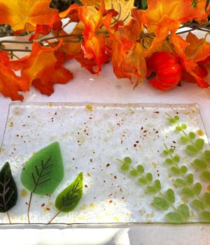 Glass Fusing Class - Fall Leaves Cheese Board