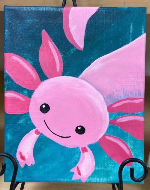 AXOLOTL Canvas Painting Class - Kids And Family