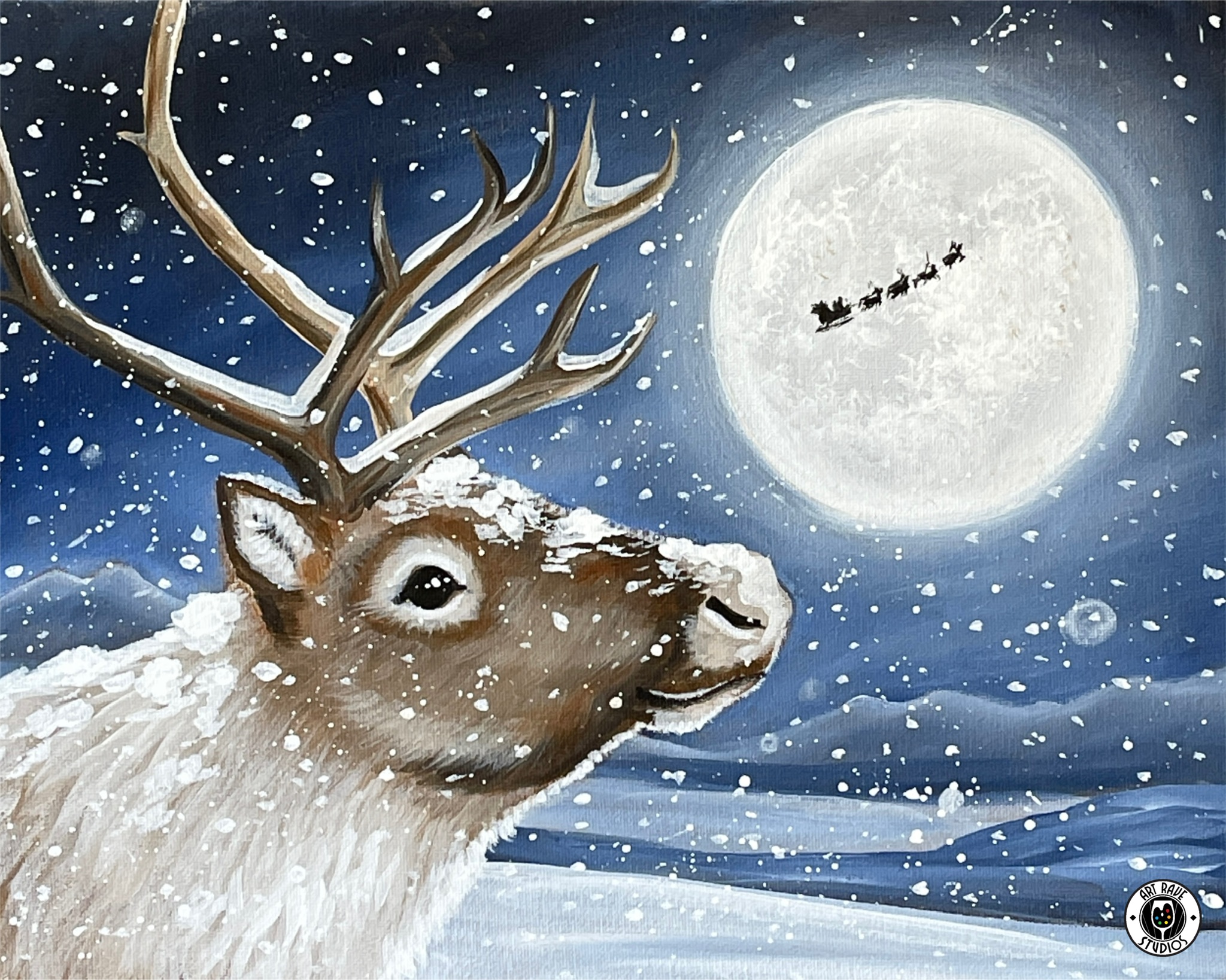 Reindeer Dreams - Canvas Paint & Sip