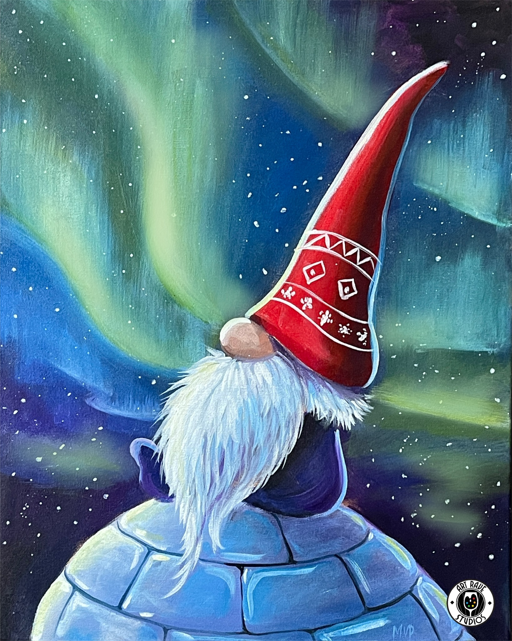 Northern Lights Gnome - Canvas Class
