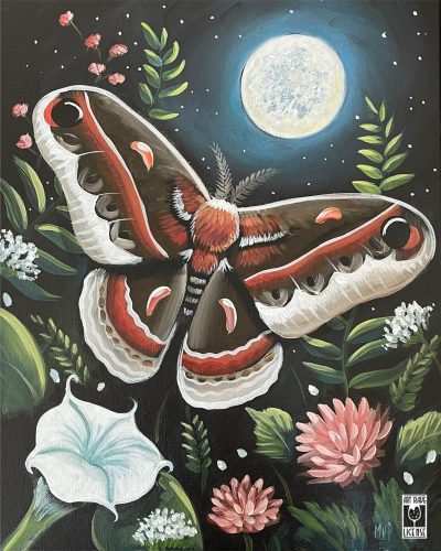 Midnight Moth - Canvas Paint & Sip