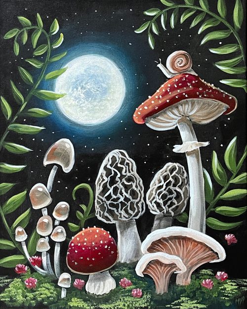 Midnight Mushrooms - Teen to Adult Canvas Class