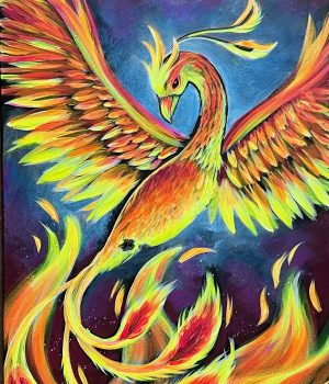 Phoenix On Fire - Canvas Paint & Sip