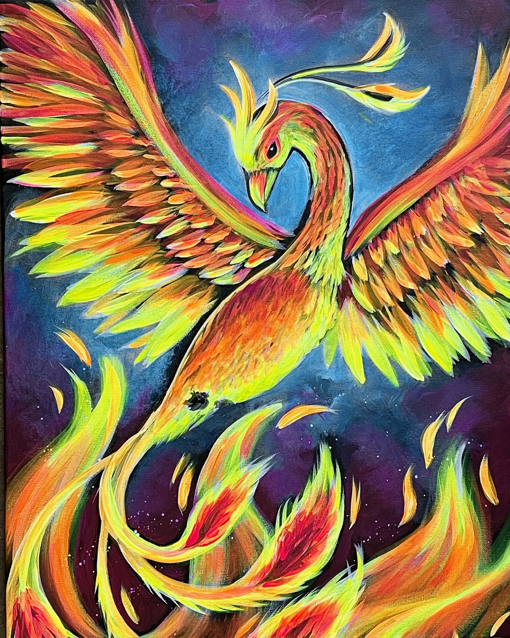 Phoenix On Fire - Canvas Paint & Sip