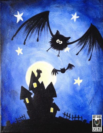 Haunted House - Kids & Family Canvas Class (Ages 8 and Up)