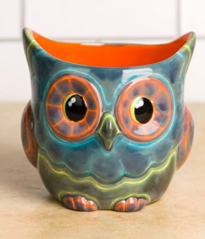 Neon Owl Planter Wax Resist Painting Techniques Class