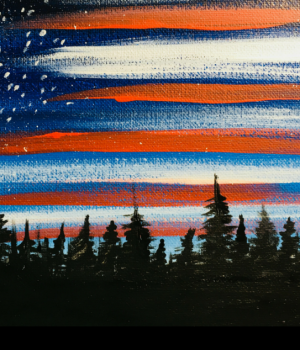 Veterans Day Tribute - Stars & Stripes Forest Canvas Class