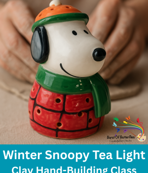Snoopy Holiday Tea Light - Hand Building Clay Class